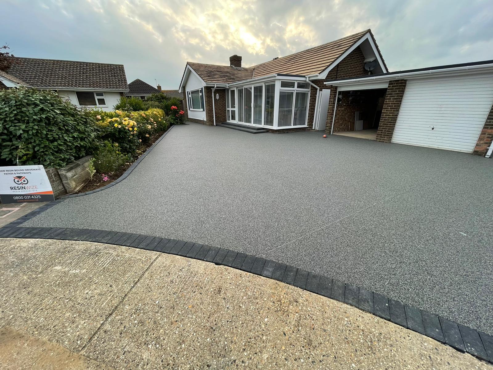 Silver resin bound driveway